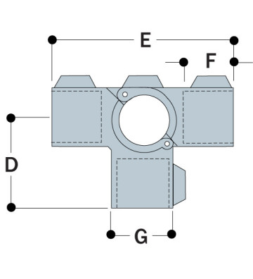 Conexiones en cruz dividida de tres salidas A35-8 - 48.3 mm A35-8 Kee Klamp® - Kee Safety